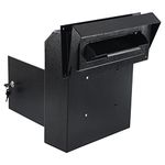 xydled Door Drop Box for Mail, Heavy Duty Mail Boxes with Key Lock,15''x12''x6'',Locking Metal Mailbox Door Mounted,Through The Door Safe Locking Drop Box, Black Upgrade