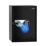 Lifelong 56L Digital Fingerprint Safe Locker for Home & Jewellery | 50 Fingerprint Storage, Motorized Locking, LED Display & Alarm | Steel Body | Override Key & Multi-Access Modes | Safe Money