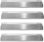 Kalomo 15 1/8 x 3 1/4”Grill Heat Plates Parts for Master Forge 1010048 Models, Heat Shield Burner Cover Flame Tamer, Stainless Steel Gas Grill Heat Tent BBQ Gas Replacement Parts, Set of 4