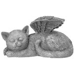 Offfay Pet Memorial Stone, Cat Memorial Gifts, Resin Pet Memorial Statue Grave Marker for Cemetery Memorial Bereavement Gifts Angel Wings Figurine to Honor Cherished Pets