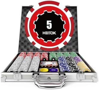 HEITOK Touch Poker Chip Set-500PCS Expertly Crafted for Texas Hold’em, for Poker Aficionados Texas Hold'em, Blackjack