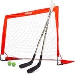 GoSports Hockey Street Set - Includes Pop-Up Goal and 2 Hockey Sticks with 2 Hockey Street Balls