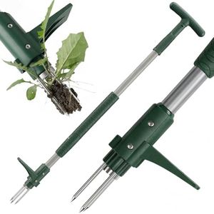 Kinebriar Weed Puller Root Remover, 3-Claw Stand Up Weeding Tool with 100cm Long Handle, Manual Dandelion Weeder for Lawn & Garden – No Bending Required