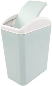 Lesbye 15 L Kitchen Trash Bin, Plastic Swing Top Dustbin, Bathroom Office Waste Bin