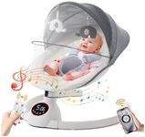 Baby Swing for Newborns - Electric Motorized Infant Swing,3 Seat Positions, 5 Speeds, Bluetooth Music, 10 Preset Melodies, Remote,Portable Baby Swing for Indoor,White