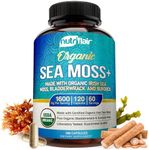 NutriFlair Sea Moss 1600mg Plus Bladderwrack & Burdock, 120 Capsules