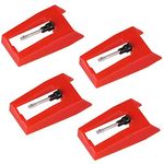 Linkhood Record Player Needle, 4 Pack Universal Turntable Stylus Replacement Needles, Phonograph Needles Compatible with Crosley ION Jensen Victrola Sylvania LP Vinyl Record Player Wockoder