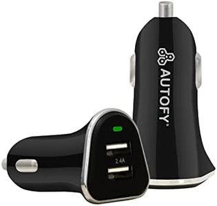 Autofy 24W Car Mobile Charger Quick Charge Dual Port USB Fast Car Charger Compatible with All Smartphones Tablets Smart Watches [Model Name: Flare-I; 24W]