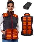 Heated Gilet Womens, Heated Vest for Women with 15000mah Battery Pack, Lightweight Women Heated Body Warmer with 3 Heating Levels, 13 Heating Zones, Adjustable Electric Rechargeable Heating Jacket(M)