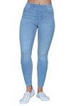 Ex Famous Store Pull On Jeans for Women UK 6-22, High Waisted Jeans Women Stretchy Ladies Jeans Skinny Denim Jeans Women Jeggings for Women UK Light Blue