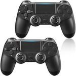 BOKESUYA PS4 Controller 2 Pack with 2 USB C Cable,Wireless PS4 Controller for PS4 / Pro/Slim & PC with Dual Vibration/6-Axis Motion Sensor/Audio - Black and Black