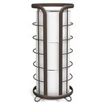 Brookstone Toilet Paper Holder, Freestanding Bathroom Tissue Organizer, Minimal Storage Solution, Stylish Design, Holds Up to 3 Extra Large Rolls, Bronze (BKHB63555)