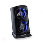 KLARSTEIN St. Gallen Premium - Automatic Watch Winder, Watch Rotator, Watch Winders, Watch Holder, Watch Case, Capacity: 2 x Automatic Watches, 4 Speeds, Right-Left Running, Black/Black