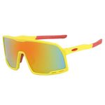 AUGEN By Visions India Sports Mirrored Wraparound Sunglasses for Cycling Cricket Riding Trekking Full Coverage UV 400 Protection Abstract Unisex Sunglasses Large Size (C4, 155)