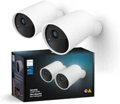 Philips Hue Secure Battery-Powered Smart Home Security Camera, White - 2 Pack - 1080P HD Video - Night Vision - Motion Detection - Two-Way Talk - Indoor/Outdoor - Weatherproof - Works with Hue App