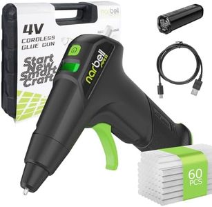 Hot Glue Gun and Sticks Set, 12s Fast Preheating Auto Shut-Off Anti-Drip Nozzle Glue Gun, Battery Operated Glue Gun with 60pcs Sticks for DIY Projects, Arts Crafts, Home Repairs, Holiday Gifts
