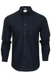 Ben Sherman Men's Button-Down Collar Oxford Shirt, Long Sleeved, Regular Fit (Dark Navy (Embroidered Pocket Logo)) XL