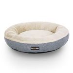 Feandrea Dog Bed, Dog Sofa, Cat Bed, Donut Shape, Round, 55 cm Dia, Grey PGW55G