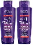 L’Oréal Paris Color Radiance Purple Shampoo, Purple Shampoo For Blonde Hair, Neutralizes Brassiness with Purple Pigments & UV Filter for Bleach, 200 ml (Pack of 2)