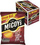 McCoy's Ridge Cut Crisps, Multipack Box of Flavoured Potato Crisp snacks, 36 x 47.5g – Flame Grilled Steak