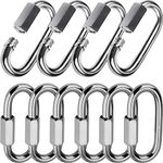 Lsqurel Quick Link 304 Stainless Steel Locking Carabiner Heavy Duty Chain Link (M6, 10Pcs)