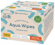 Aqua Wipes Originals Baby Wipes, 100% Biodegradable, Plastic Free Wipes, 99.6% Purified Water, Newborn Wipes, Vegan, Paraben and Perfume Free, NHS Approved (12 Packs of 64 Wipes, 768 Wipes)