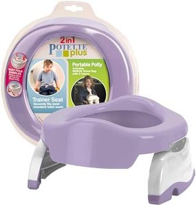 Kalencom Potette Plus 2-in-1 Travel Potty and Trainer Seat - Dual-Purpose Potty Training Toilet Seat - Portable Potty for Toddler Travel - With Durable, Lock-In Legs and Splash Guard - Plum