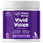 Happy Heroes - Vivid Vision Dog Treats, Premium Antioxidant Blend for Optimal Eye Health, 100% Natural Supplement, Supports Clear Vision with Essential Vitamins, Eye Care for All Dogs, 120 Soft Chews