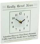 Enesco Really Great News by Lorrie Veasey Coffee and Wine Clock, 7.88-Inch