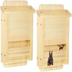 Vercraft 2 Pcs Wood Bat House for Outdoors 14.5 x 6.7 x 2.2 Inches Weatherproof Bat Box Easy to Install Weatherproof Shelter for Outdoor Natural Backyard Need to Assemble