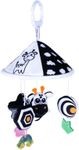 Hanging Baby Toys, Baby Stroller Toy Activity Travel Car Seat Toy Crib Mobile Toy, Black and White Hanging Animal Plush Toys High Contrast Patterns for Visual Development with Rattles, Deer