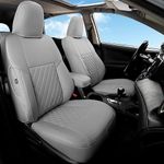 GIANT PANDA Pu Leather Car Seat Covers Full Set Custom Fit for Toyota RAV4 LE 2013 2014 2015 2016 2017 2018 (NOT for Hybrid Version) - (Gray Grey)