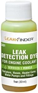 LEAKFINDER LF3001CS Automotive Engine Coolant Leak Detection Dye, Services Radiators, Hoses, Heater Cores, Water Pumps, 1oz Ultraviolet Fluorescent Dye Bottle, Made in USA