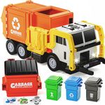 JOYIN Toys for 3 4 5 6 7 8+Years Old Boys,Garbage Truck Toys, Bin Lorry Toy,Realistic Garbage Truck with Lights and Sounds,Front Load Dumpster,Trash Bins with Trash Cards,Birthday Gifts for Boys