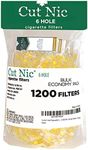 Cut Nic 6 Hole Disposable Cigarette Filters - Bulk Economy Pack (1200 Per Pack) Including 4 Travel Cases