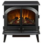 Dimplex Emberley Electric Stove, Black 3-Sided Fireplace With Choice of Flame Speeds and Brightness, 2kW Fan Heater And A Choice Of 1000 or 2000 Watt Heat Settings. Manual, Remote and Wi-Fi Controls