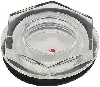 sourcing map Niveau d'huile Compresseur d'air Jauge Bouchon Voyant d'Huile Indicateur Viseur Diamètre de Filetage Mâle 27mm Noir Transparent