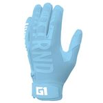 Nxtrnd G1 Youth Football Gloves, Kids Sticky Receiver Gloves (Columbia Blue, Youth Large)