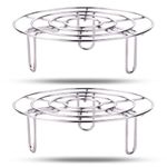 2 Pieces Steamer Rack Stainless Steel Round Rack Cooking Cooling Racks Air Fryer Cooking Steamer Rack for Air Fryer Pressure Cooker