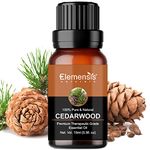 Elemensis Naturals Pure & Natural Cedarwood Essential Oil for Undiluted for Skin, Hair and Aromatherapy, 15ML