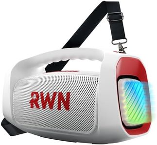 RWN Outdoor Bluetooth Speaker: 160W Loud Sound, IP67 Waterproof with 24H Playtime, Fast Charge, Bass, TWS, Portable Wireless Speakers with Light Show for House, Party, Projector, Beach (RED+White)