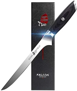 TUO Boning Knife 7 inch - Fillet Knife Flexible Kitchen Knife German HC Steel with Pakkawood Handle - FALCON SERIES with Gift Box