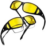 FunnAura 2PCS Polarized Night Vision Glasses for Driving, Anti Glare Night Driving Glasses for Men and Woman