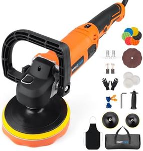 Protmex Car Buffer Polisher, 1600W 7/6 Inch Rotary Buffer Polisher Waxer, Car Buffers Polishers with 8 Variable Speeds, Random Buffer Polisher kit, Detachable Handle for Car, Boat, Polishing, Waxing