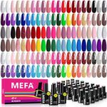 MEFA 46PCS Gel Nail Polish Kit, 42 Colors All Seasons Collection White Nude Pink Colorful Gel Polish Set with 4Pcs Top and Base Coat Manicure Art Home Salon 7ML Gifts for Women Girls