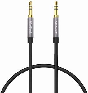 MaGeek 3.5mm Audio Aux Cable, Male to Male Auxiliary Cable for Car, Home Stereo, iPhone, Smartphone, iPod, iPad or Any Audio Device with 3.5mm Aux Port [24k Gold-Plated] (1-Pack_0.5m)