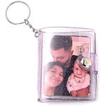 TINGKU Personalized Custom Mini Small Photo Album Keychain 16 Pictures Book Holder Keyring Diy Gifts for Boyfriend Girlfriend (Purple)