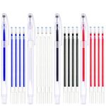 ZUPAYIPA Heat Erasable Pens ，4 Pieces Fabric Marking Pens with 20 Refills for Quilting Sewing, Dressmaking, Fabrics, Tailors Sewing Fabrics,Tailor's Chalk Pencils Chalks Pen