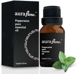 AURAFLOW [AUSTRALIAN OWNED SMALL BUSINESS] 15ml Premium Peppermint 100% Pure Plant Based Essential Botanical Oil 15ml for Aromatherapy, Yoga, Zen, Sleep, Relax, No Stress, Essential Oil for Diffuser, Skin, Face, Hair & Perfume (Peppermint)