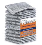 MIP INTERNATIONAL® (Pack of 10) Non-Scratch Dish Wash Cloth, Steel Wire Dish Cloth, Wire Dishwashing Rags Stainless Steel Scrubber Non-Scratch Wire Dishcloth for Washing Dishes Sinks Counters